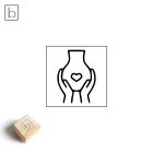 Váza szívvel ikon agyagpecsét