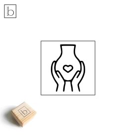 Váza szívvel ikon agyagpecsét