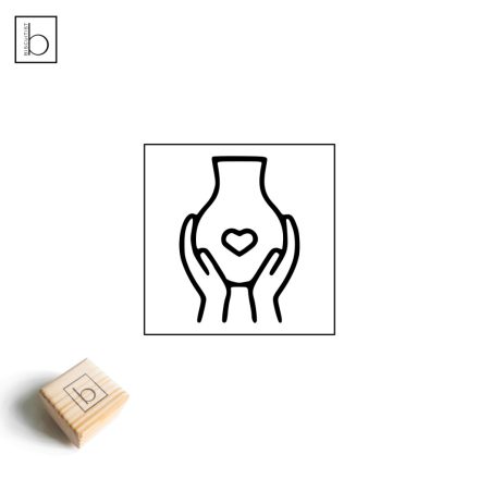 Váza szívvel ikon agyagpecsét