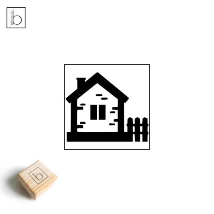 Ház kerítéssel ikon agyagpecsét