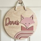 Róka - Egyedi állatos ajtó és falidísz gyerekszobába