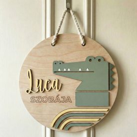   Krokodil - Egyedi állatos ajtó és falidísz gyerekszobába