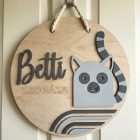 Lemúr - Egyedi állatos ajtó és falidísz gyerekszobába