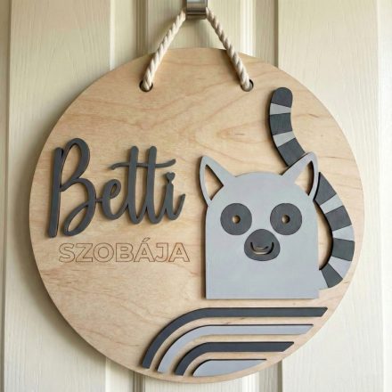 Lemúr - Egyedi állatos ajtó és falidísz gyerekszobába