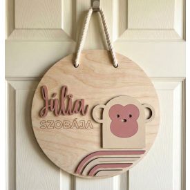 Majom - Egyedi állatos ajtó és falidísz gyerekszobába