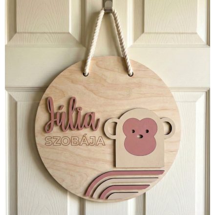 Majom - Egyedi állatos ajtó és falidísz gyerekszobába