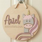 Unikornis - Egyedi ajtó és falidísz gyerekszobába