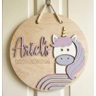 Unikornis - Egyedi ajtó és falidísz gyerekszobába