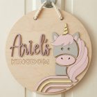 Unikornis - Egyedi ajtó és falidísz gyerekszobába