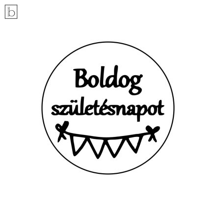 Boldog születésnapot zászlóval - feliratos kekszpecsét