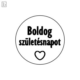 Boldog születésnapot szívvel - feliratos kekszpecsét