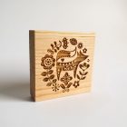 fából készült kekszpecsét róka mintával