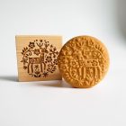 rénszarvas skandináv mintás kerek mézeskalács és fából készült kekszpecsét ezzel a mintával