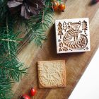 Róka fenyőfával - Karácsonyi mézeskalács kekszpecsét folklór skandináv mintával