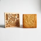 Róka fenyőfával - Karácsonyi mézeskalács kekszpecsét folklór skandináv mintával