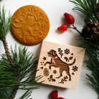 Labrador, golden retriever mintás karácsonyi sütipecsét fából, és labrador mintás mézeskalács, spekulatius