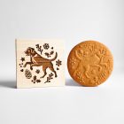 Labrador, golden retriever mintás karácsonyi sütipecsét fából, és labrador mintás mézeskalács, spekulatius