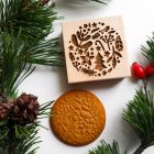Karácsonyi mintás fa sütipecsét és mintás mézeskalács