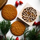 Ünnepi gömb mintás fa sütipecsét és mézeskalács