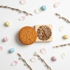 Nyúl virággal - Húsvéti sütipecsét