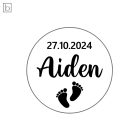 Születési dátum és babatalpak - Kekszpecsét