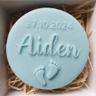 Születési dátum és babatalpak - Kekszpecsét