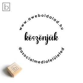 Köszönjük + social - Csomagolási bélyegző