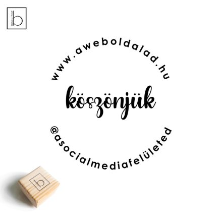 Köszönjük + social - Csomagolási bélyegző