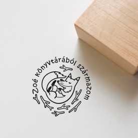 Alvó róka - Ex libris pecsét