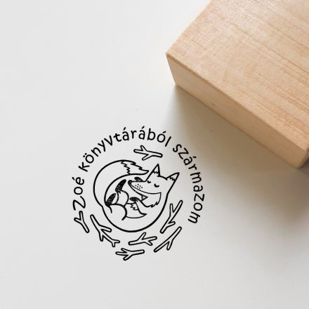 Alvó róka - Ex libris pecsét