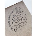 Olvasó lány cicával - Ex libris pecsét