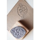 Olvasó lány cicával - Ex libris pecsét