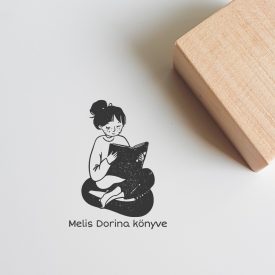 Kontyos olvasó lány - Ex libris pecsét