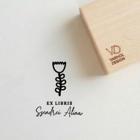 Folklor tulipán - Ex libris pecsét