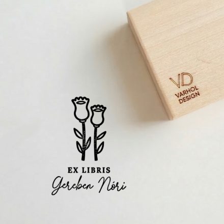 Folk tulipánok - Ex libris pecsét