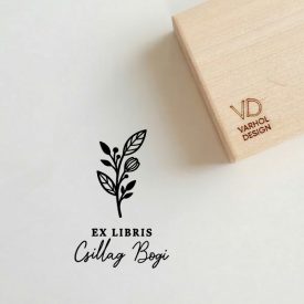 Virágos levél - Ex libris pecsét