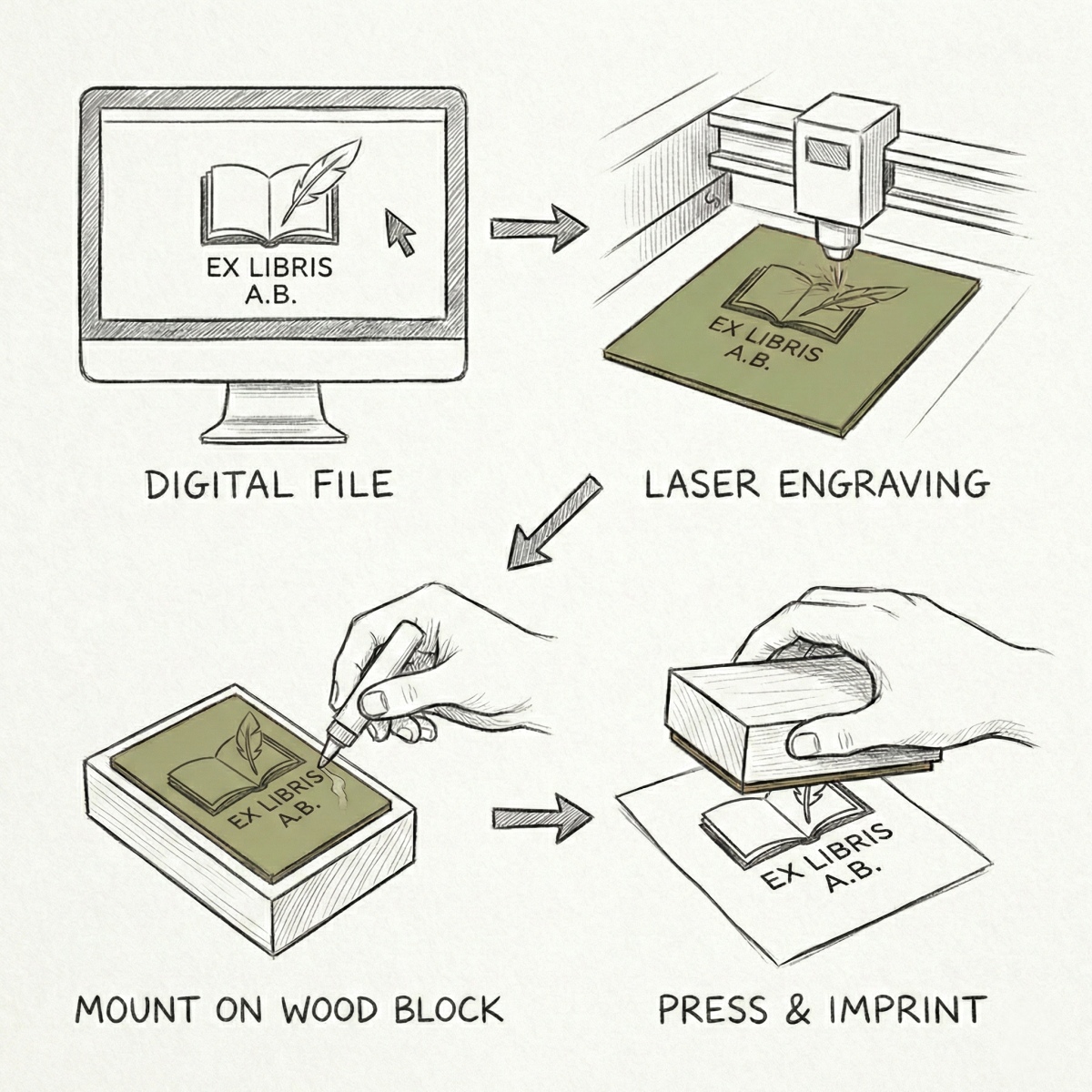 Ex libris pecsét készítés lépésről lépésre